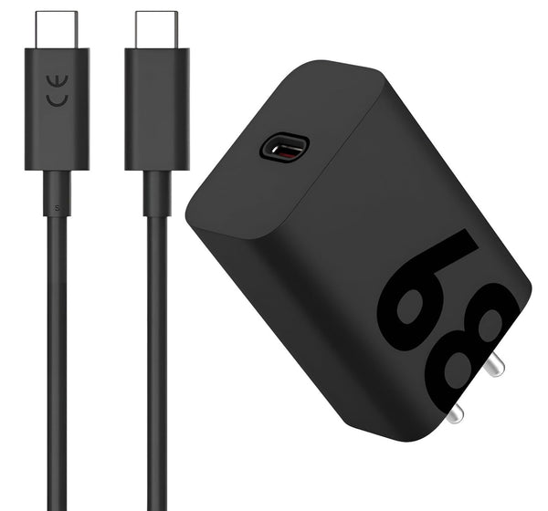 Motorola Edge 60 5G 68W Turbo Fast Charger With Type-C Data Cable