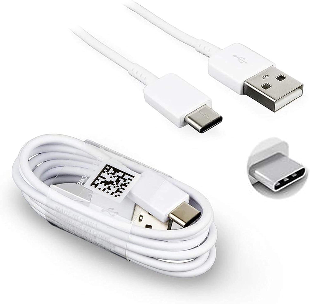Samsung Galaxy M40 Fast Charging Type-C Data Cable White-1 Meter - Main Image