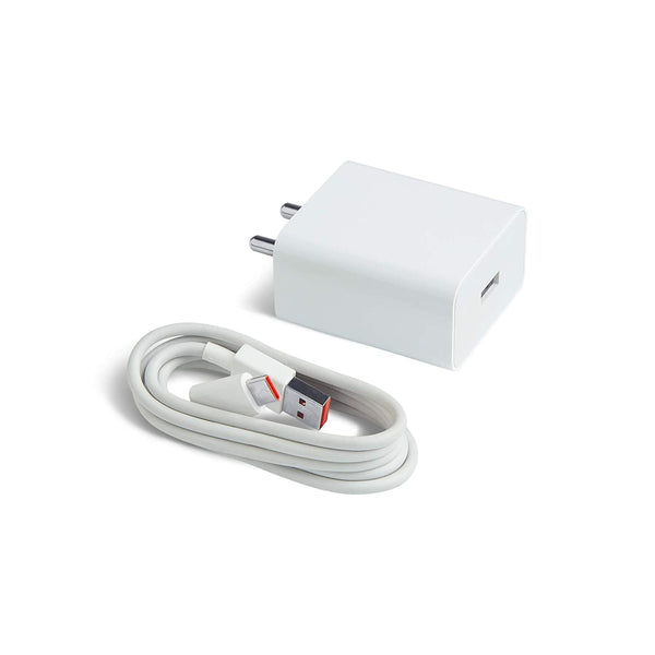 Mi Redmi Note 10S 33W Fast SonicCharge 2.0 Charger With Type C Cable (White)