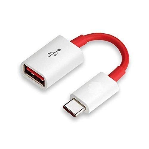 Oneplus Combo Of Type-C OTG Cable With Headphone Jack Connector Red