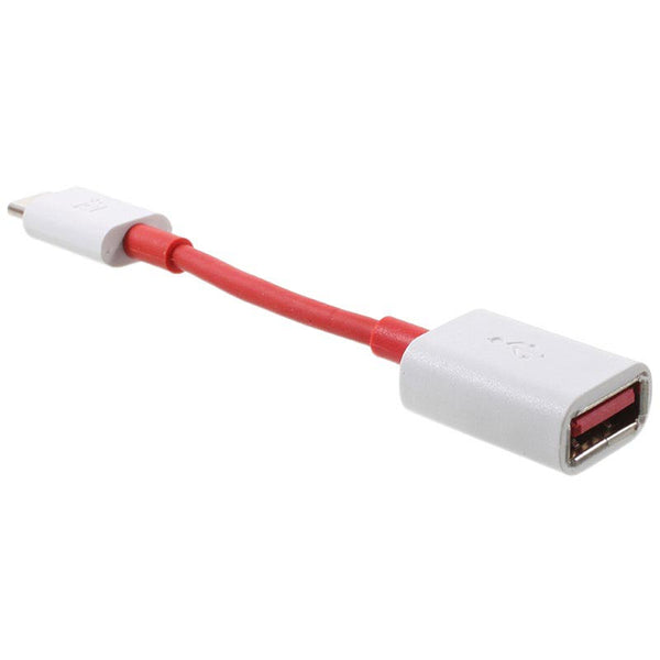 Oneplus Combo Of Type-C OTG Cable With Headphone Jack Connector Red