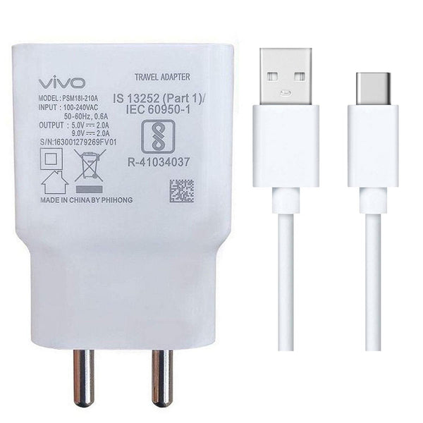 Vivo Z1x 18W Fast Charging Charger With Type-C Data Cable