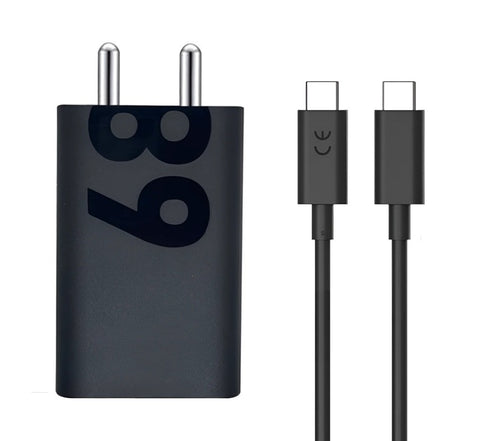 Motorola Edge 60 Fusion 5G 68W Turbo Fast Charger With Type-C Data Cable