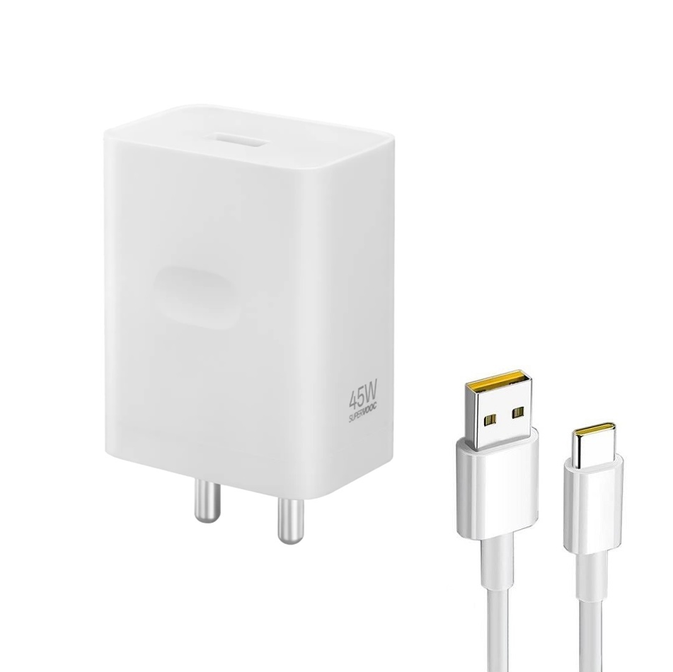 Realme Narzo 70x 5G 45W SuperVooc Ultra Fast Charging Charger With Type-C Data Cable