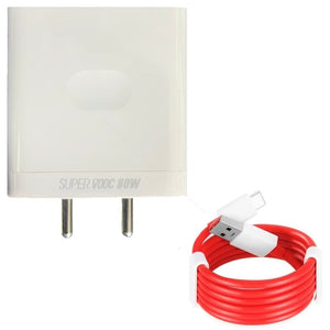 Oneplus 80W SuperVooc Charger With Type-C Data Cable Red