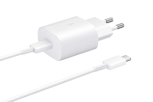 Samsung Galaxy S21 FE 5G 25W Super Fast USB-C PD Charger With C TO C Cable (White)