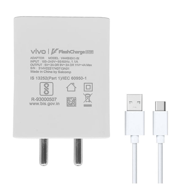 IQOO Z9s 5G 44W Flashcharge Wall Charger With Type-C Data Cable