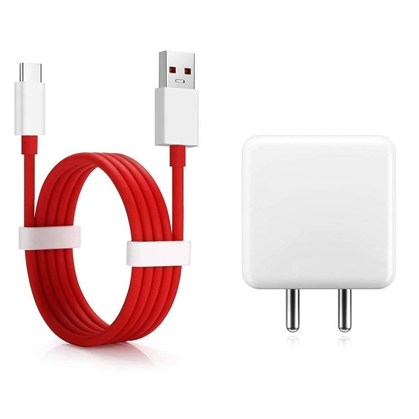 Oneplus 7T 30W Warp Charger With Type-C Data Cable Red