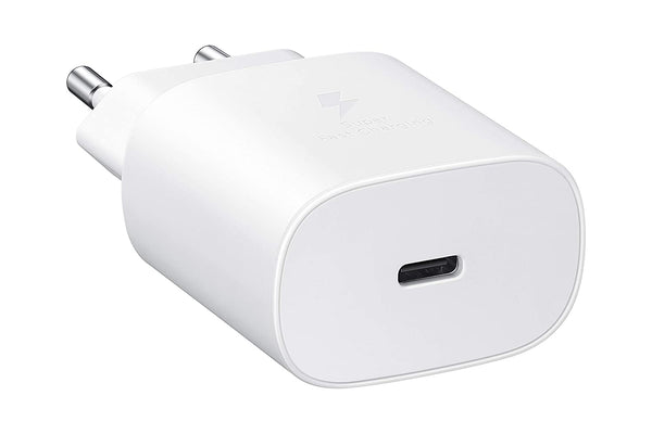 Samsung M33 5G 25W Super Fast USB-C PD Charger With C TO C Cable (White)
