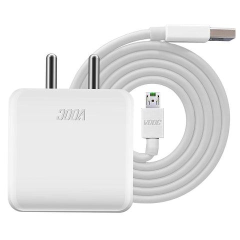 Oppo F11 4Amp Vooc Fast Charger With Micro Data Cable White