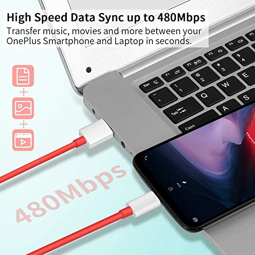 Oneplus 7T Dash Charge Type-C Data Cable Red-1 Meter