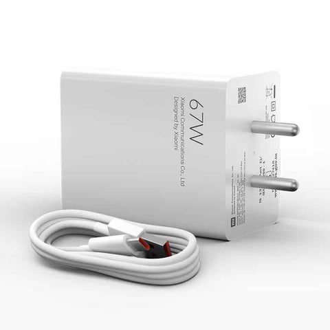 Mi Redmi Super Fast 67W SonicCharge 3.0 Charger With Type C Cable (White)