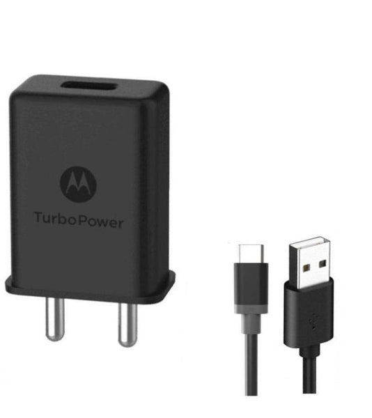 Motorola One Power 3Amp Turbo Fast Charger With Type-C USB Data Cable