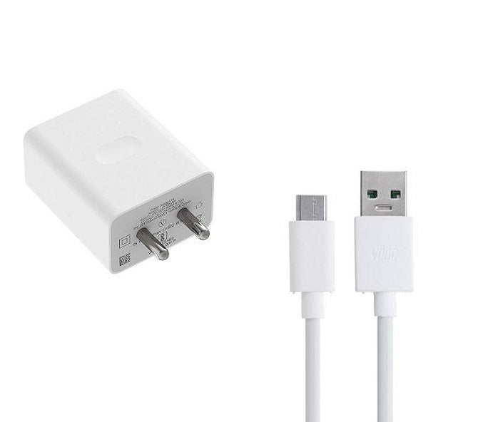 Oppo A55 18W Vooc Fast Charger With Type-C Data Cable White