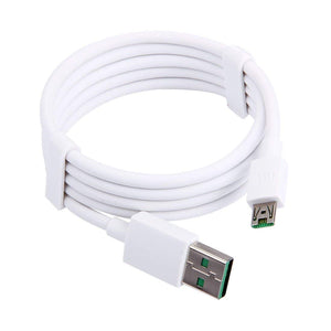 Oppo F9 Vooc Fast Charging Micro Data Cable White-1 Meter