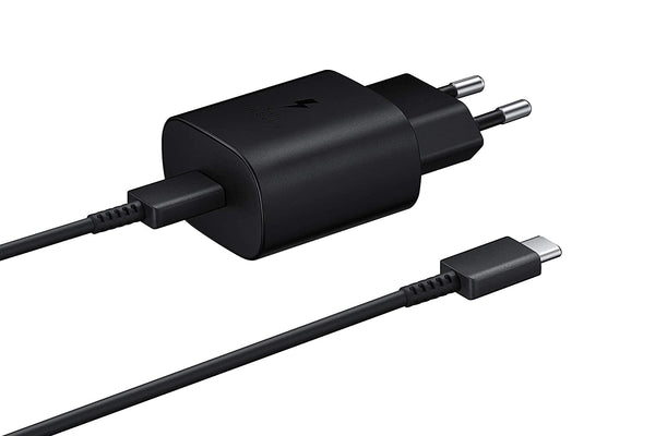 Samsung M33 5G 25W Super Fast USB-C PD Charger With C TO C Cable (Black)