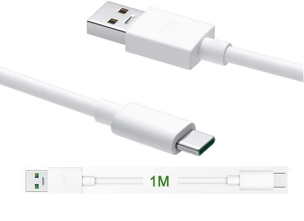 Oppo F19 4Amp Vooc Fast Charger With Type-C Data Cable White